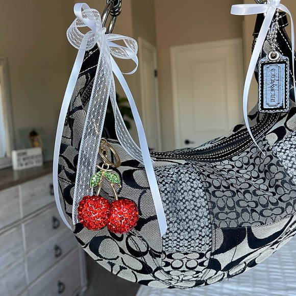 COACH Y2K Soho Jacquard Signature Patchwork Hobo Shoulder Bag Black/Gray - Picture 3 of 14